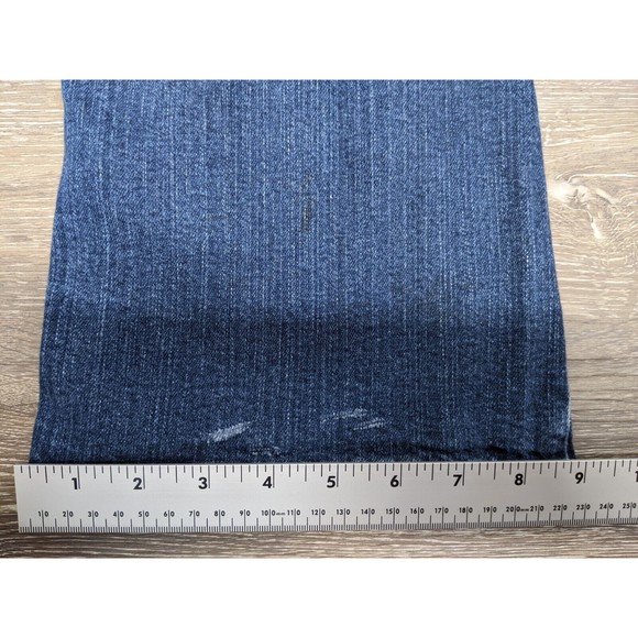 Silver Blue Jeans Pioneer Boot Cut Low Rise Dark Wash W 32 L 31 Distressed - Picture 9 of 12